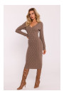 M824 V-neck sweater dress - cappuccino
