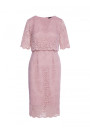 S379 Lace dress with double layerd top - powder