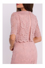 S379 Lace dress with double layerd top - powder