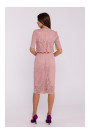 S379 Lace dress with double layerd top - powder