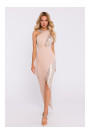 M835 Mixed fabric maxi dress - beige