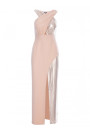 M835 Mixed fabric maxi dress - beige