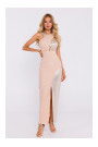 M835 Mixed fabric maxi dress - beige
