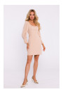 M836 Square neckline mini dress - beige