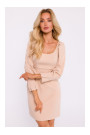 M836 Square neckline mini dress - beige