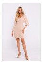 M836 Square neckline mini dress - beige