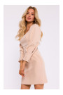 M836 Square neckline mini dress - beige