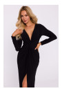 M840 Maxi dress with a knot - black