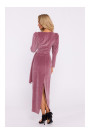 M828 Velvet deep V-neck maxi gown - crepe pink