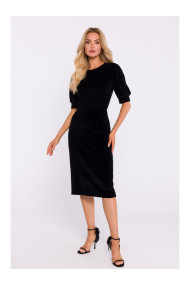 M827 Velvet sheath dress - black