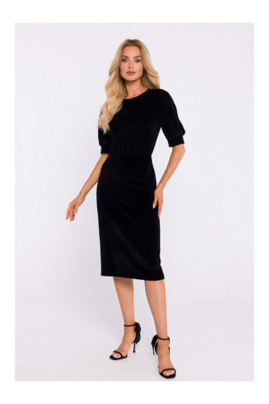 M827 Velvet sheath dress - black