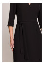 S396 Mid-length dress with wrap detail - black