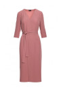 S396 Mid-length dress with wrap detail - rose