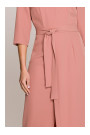 S396 Mid-length dress with wrap detail - rose