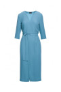S396 Mid-length dress with wrap detail - sky blue