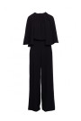 S397 Wide sleeve jumpsuit with split back - black
