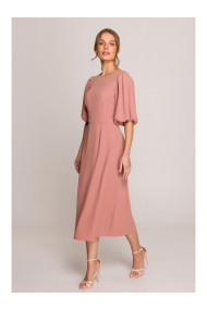 S399 Puff sleeve dress - rose