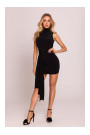 M841 Tie front mini dress - black