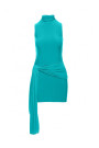 M841 Tie front mini dress - turquoise