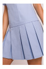 M842 Denim dress with pleats - light blue