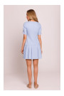M842 Denim dress with pleats - light blue