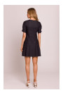 M842 Denim dress with pleats - graphite