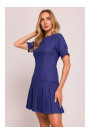 M842 Denim dress with pleats - blue