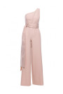 M845 One shoulder jumpsuit with a sash - light beige