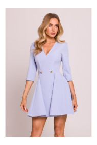 M848 Fit and flare mini dress - light blue