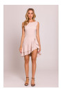 M850 Ruffled mini dress - light beige