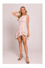 M850 Ruffled mini dress - light beige