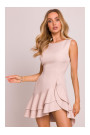 M850 Ruffled mini dress - light beige