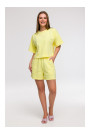 B294 Cropped sweatshirt with short sleeves - lemon
