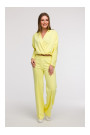 B296 Wide leg trousers with front seams - lemon