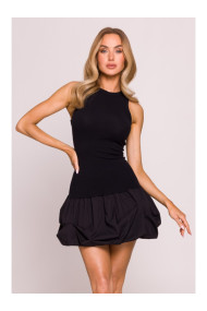 M863 Bubble hem racer dress - black