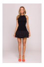 M863 Bubble hem racer dress - black