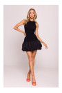 M863 Bubble hem racer dress - black