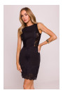 M864 Mini dress with lace panels - black