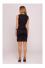 M864 Mini dress with lace panels - black