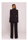 M865 Lace panels single button blazer - black
