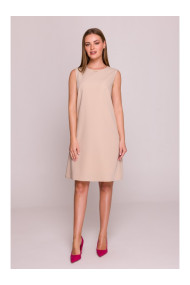 S408 Sleeveless shift dress - beige