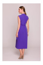 S410 A-line dress with tie detail V-shaped neckline - purple