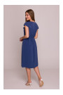 S411 Sleeveless dress with ruffled neckline - blue