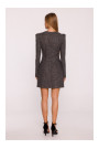 M869 Tweed V-neck dress - black