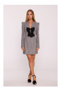 M869 Tweed V-neck dress - graphite