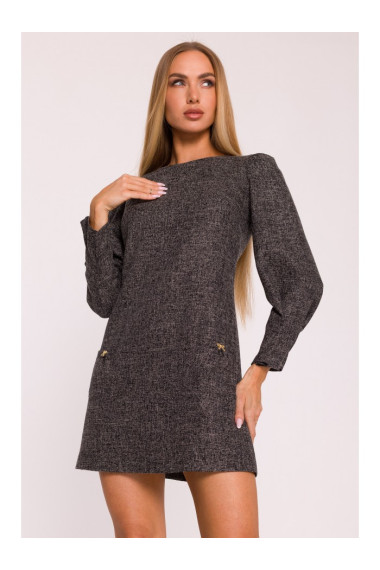 M870 Tweed mini dress - black