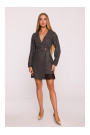 M871 Tweed wrap dress - black