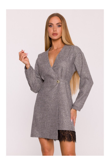 M871 Tweed wrap dress - graphite
