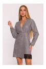 M871 Tweed wrap dress - graphite