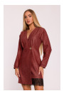 M871 Tweed wrap dress - maroon